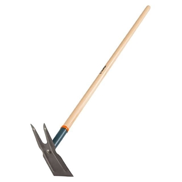 Azadón dos cuernos con mango de madera - 137 cm - 6x24x9 cm - Imagen 1