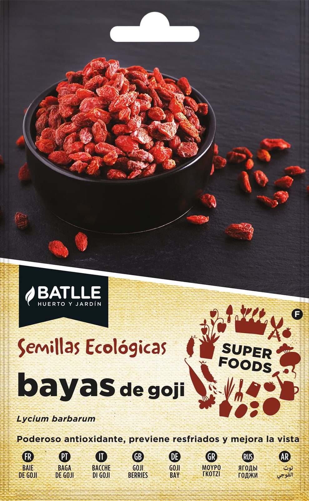 Bayas de Goji Arbusto que crece de 2 a 3 m de altura y puede vivir hasta 30 años. Aguanta hasta -10ºC. Produce bayas rojizas. - Imagen 1