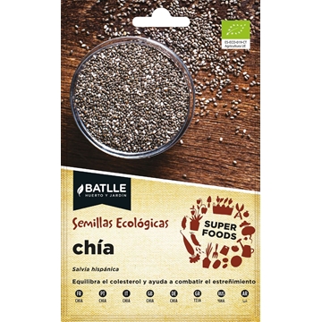 Chía Planta rústica de fácil cultivo de 1,2 a 1,5 m de altura. Produce semillas de alto poder nutricional. - Imagen 1