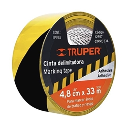 Cinta delimitadora - 33 m - Amarillo/Negro TRUPER - Imagen 1