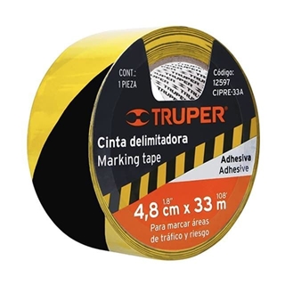 Cinta delimitadora - 33 m - Amarillo/Negro TRUPER - Imagen 1