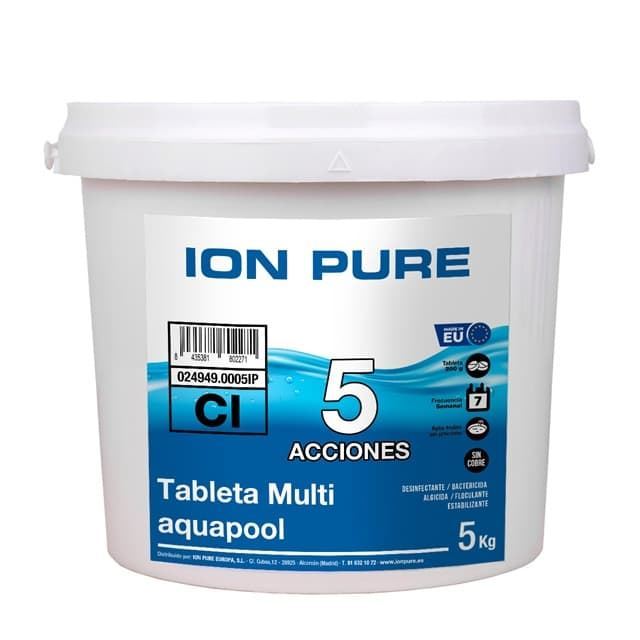 Cloro multifunción 5 acciones ION PURE , Tabletas 200 grs - Imagen 1