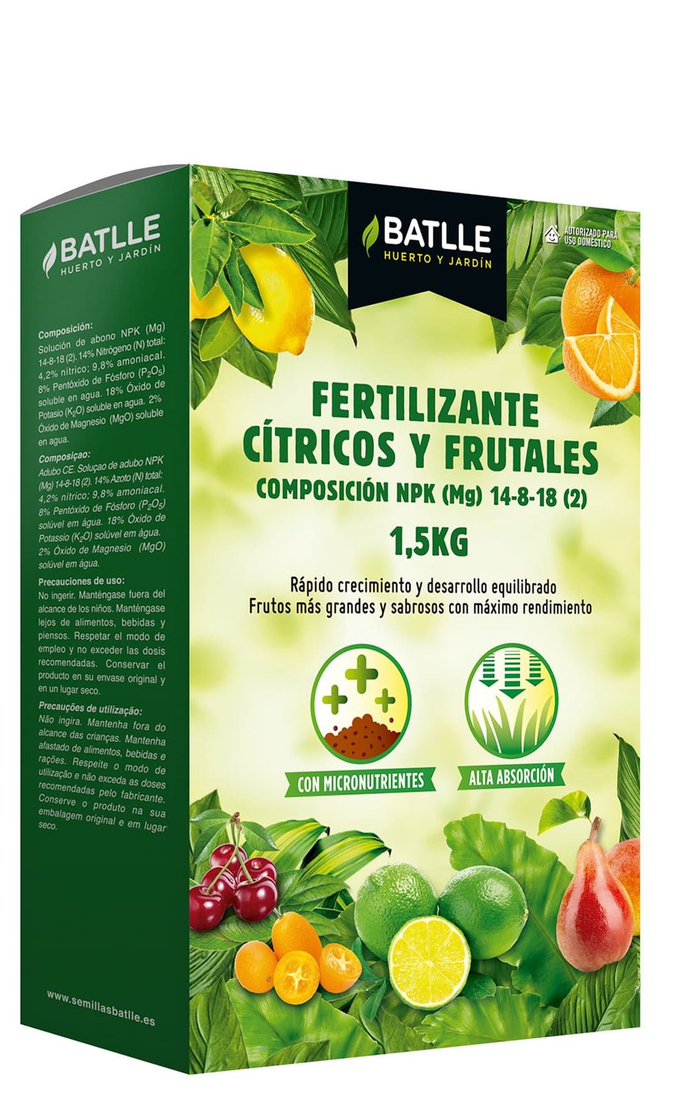 Fertilizante granulado Ci´tricos y Frutales BATLLE 1.5kg - Imagen 1