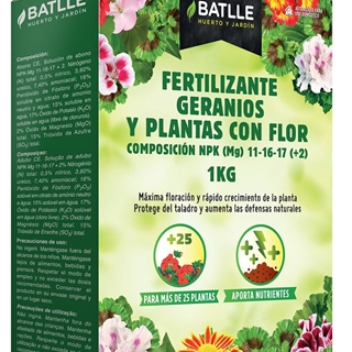 Fertilizante granulado Geranios y Plantas con Flor BATLLE 1kg - Imagen 1