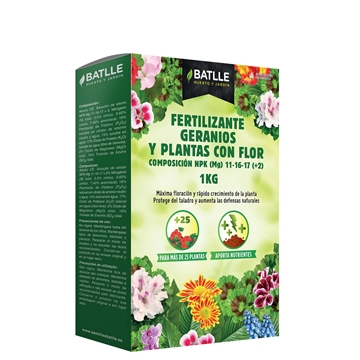 Fertilizante granulado Geranios y Plantas con Flor BATLLE 1kg - Imagen 1