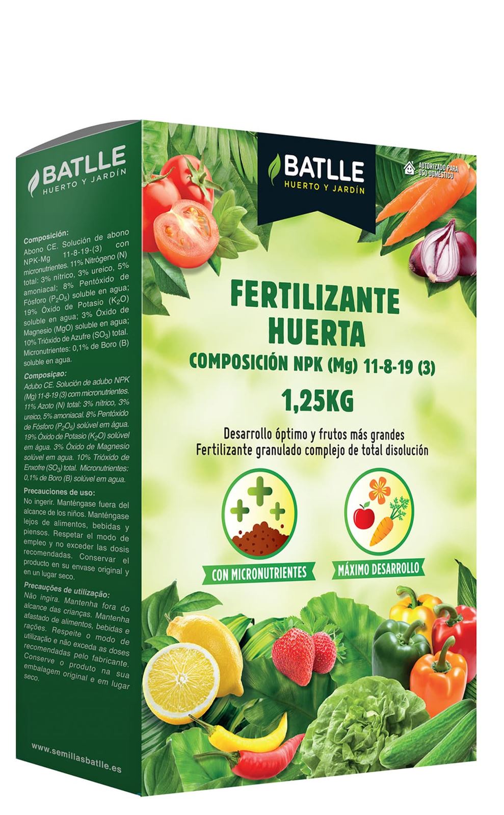 Fertilizante granulado Huerta BATLLE 1250gs - Imagen 1