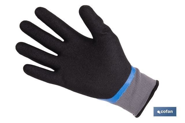 Guantes impregnados de nitrilo sandy de doble capa | Color: azul - Imagen 2