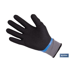 Guantes impregnados Nuevo Guantes impregnados de nitrilo sandy de doble capa | Color: azul - Imagen 2