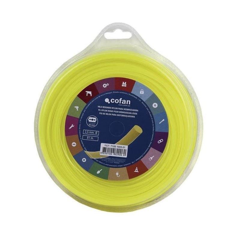 Hilo redondo nylon desbrozadora 2,5mm*81mts COFAN - Imagen 1