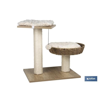 INICIO Mascotas Juguetes Rascador con Juego para Gatos - Imagen 1