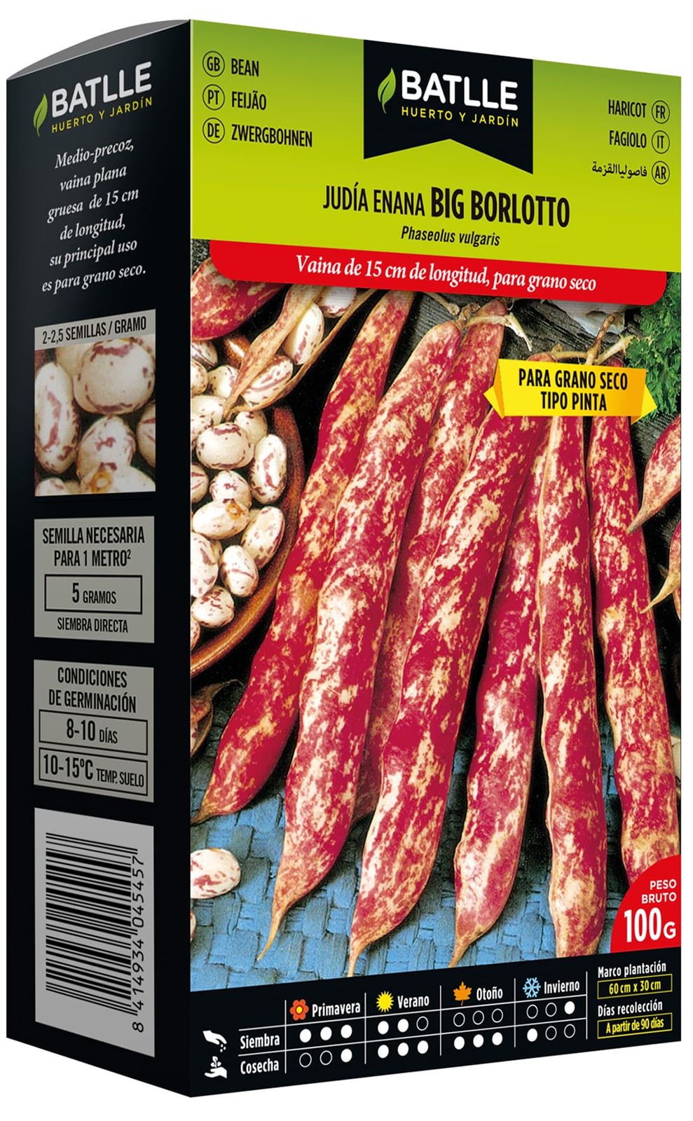 Judía Enana Big Borlotto - Imagen 1