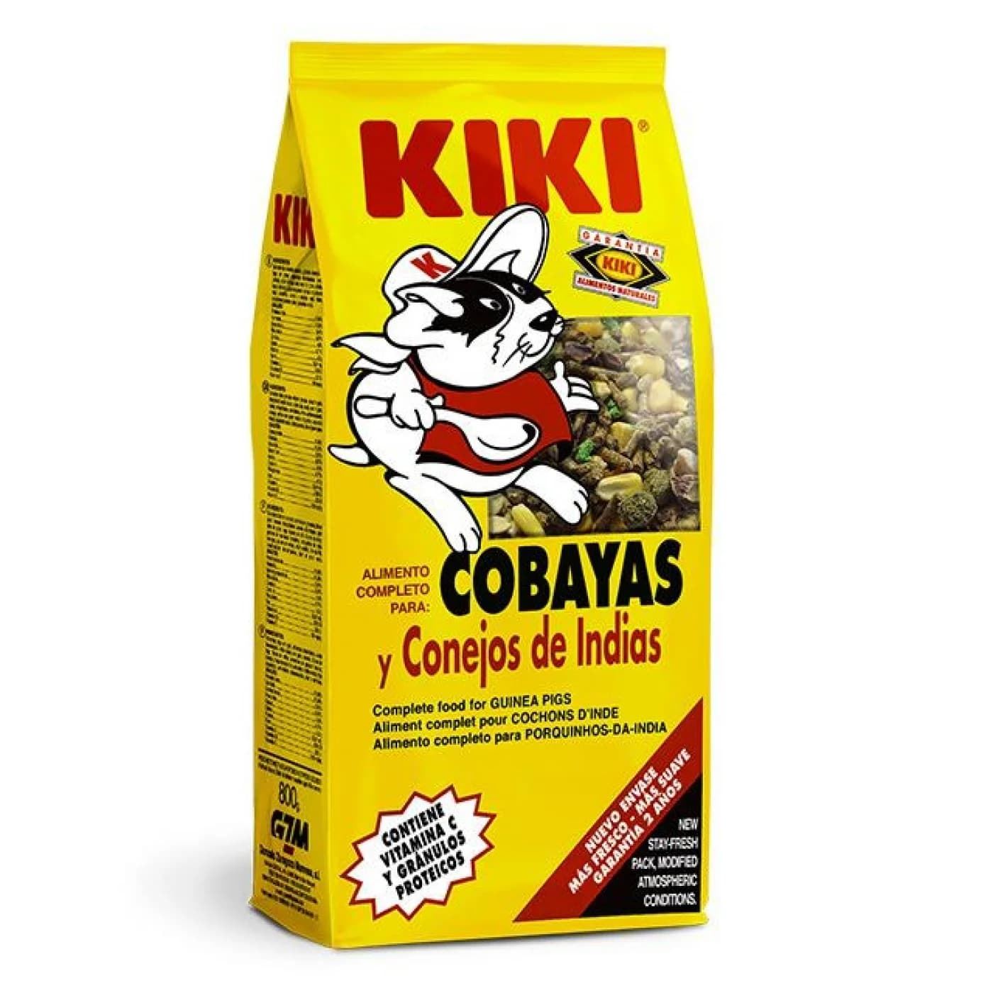 KIKI ALIMENTO PARA COBAYAS Y CONEJOS DE INDIAS 800g - Imagen 1