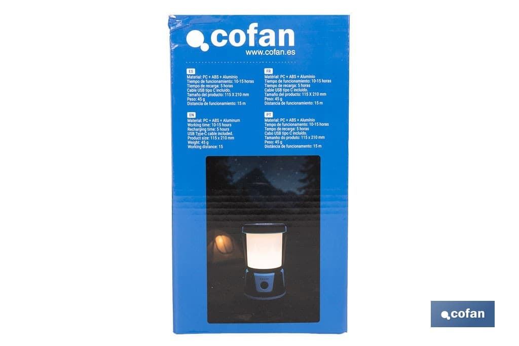 Linterna de camping COB LED 2000 lm recargable con 5 modos de luz - Imagen 4