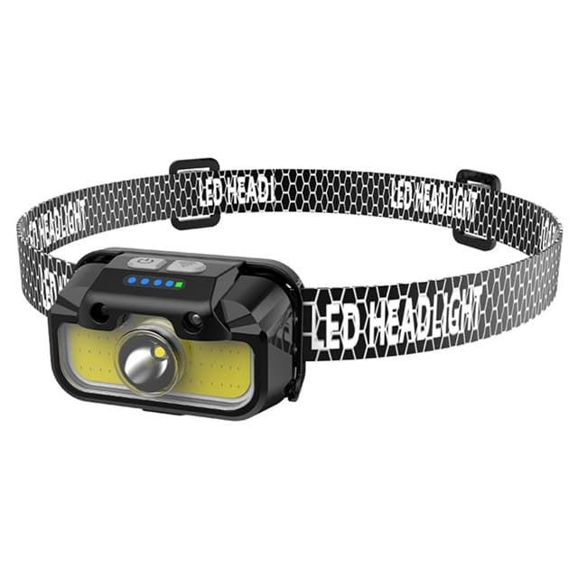 Linterna frontal recargable con sensor - LED XPG/COB - Imagen 1
