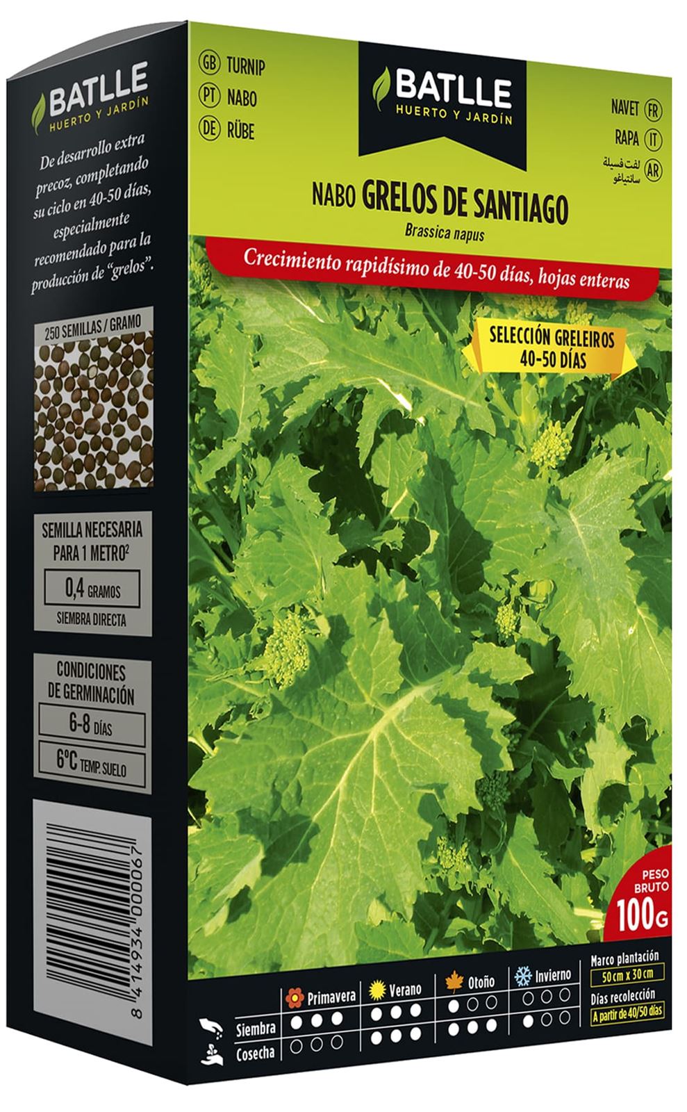 Nabo Grelos De Santiago sel. Greleiros 250 grs - Imagen 1