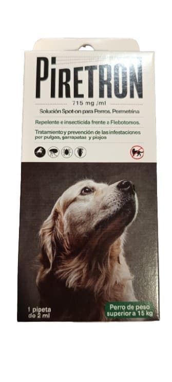 PIPETAS PIRETRÓN SPOT ON PARA PERROS SUPERIOR 15KG - Imagen 1