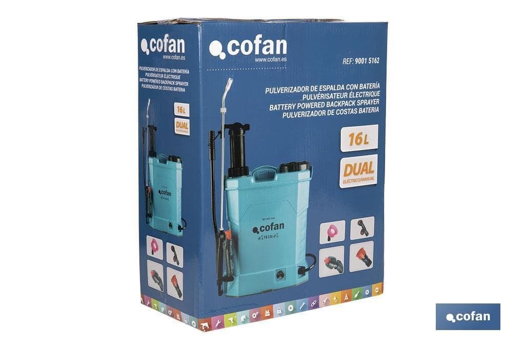 Pulverizador de espalda | Funcionamiento eléctrico y manual | Capacidad: 16 litros - Imagen 3
