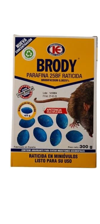 RATICIDA PARAF. ÓVULOS 11/13 GR BRODY 003 ESTUCHE 300 GR IMPEX - Imagen 1