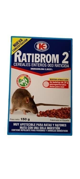 RATICIDA RATIBROM 2 GRANO CEREALES 150 GR - Imagen 1