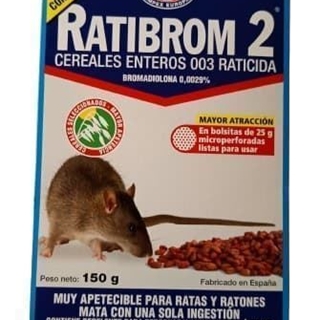 RATICIDA RATIBROM 2 GRANO CEREALES 150 GR - Imagen 1