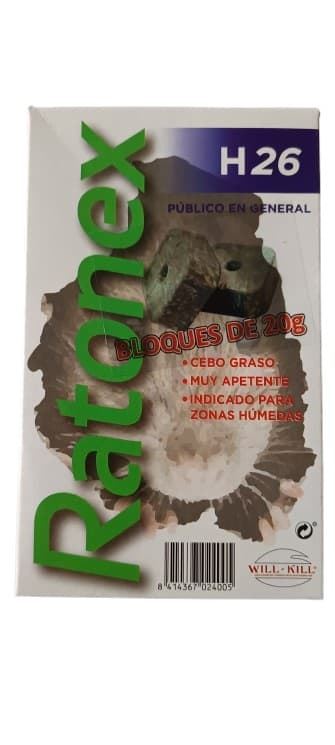 Ratonex H 26 – Bloque Difenacoum raticida - Imagen 1