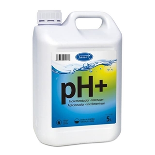 Tamar Incrementador pH Liquido 5 L.  Especialmente formulado para incrementar el pH del agua de la piscina. Para un óptimo rendimiento del cloro, el pH debe estar situado entre 7,2-8,0. - Imagen 1