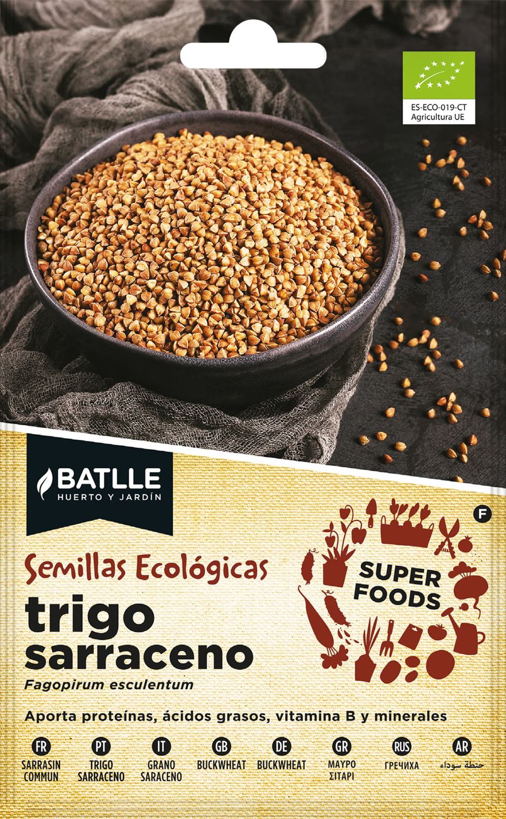 Trigo Sarraceno Pseudocereal sin gluten de la familia de las poligonáceas. Cultivo muy rápido de 80 a 90 cm de altura. - Imagen 1